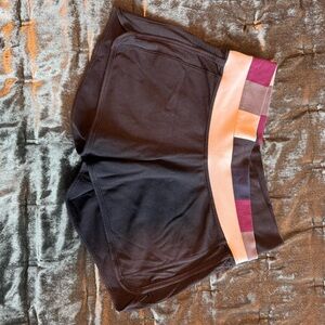 lululemon athletica Black Shorts with Multicolor Waistband